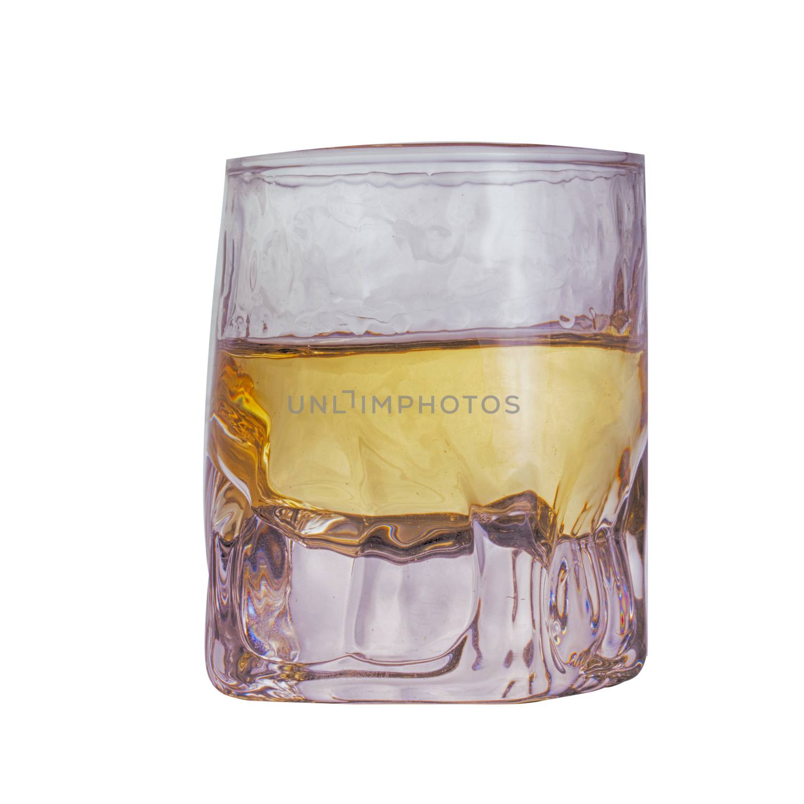 Small whisky glass isolated over white background