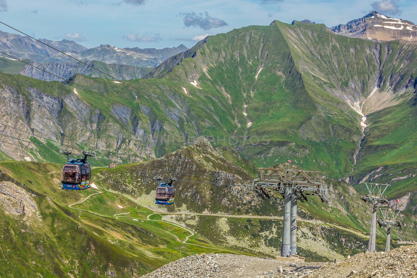 Ski station in high Alps mountains Austria