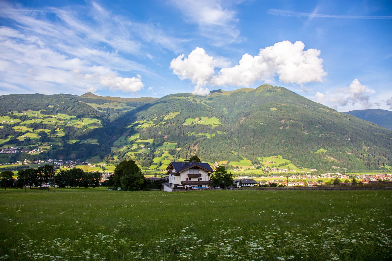 Large view of the high mountains Alps Austria