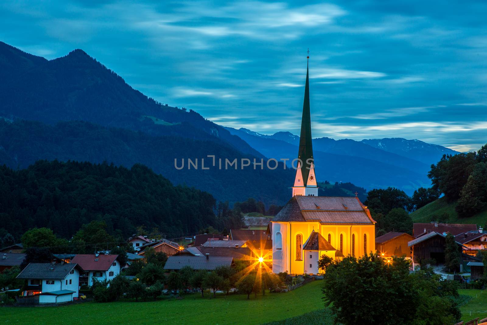 Small old church in mountains Alps Austria