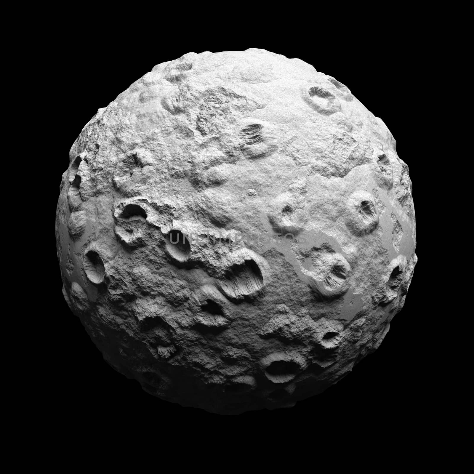 Asteroid Moon isolated on the black background