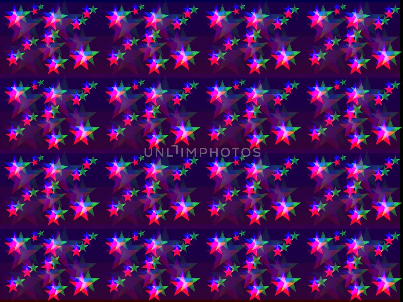 Digital computer graphic - decorative seamless ornament with a stars on a purple background.