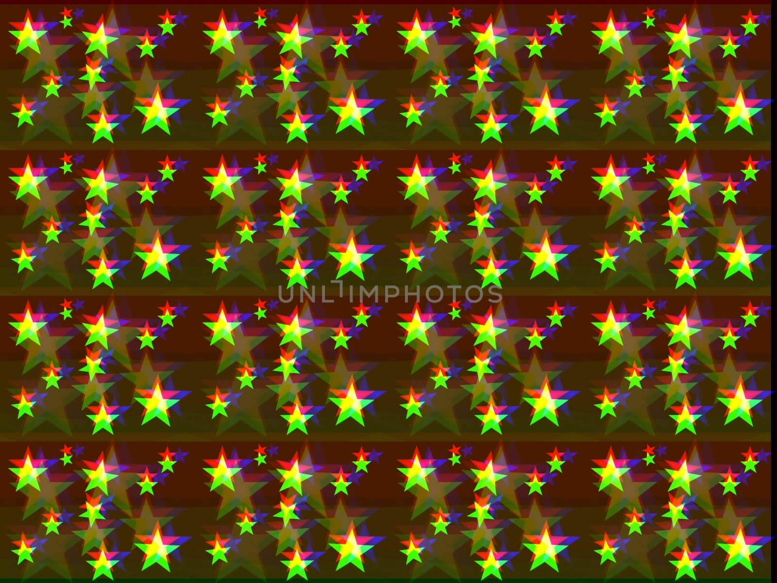 Digital computer graphic - decorative seamless ornament with a stars on a dark background.