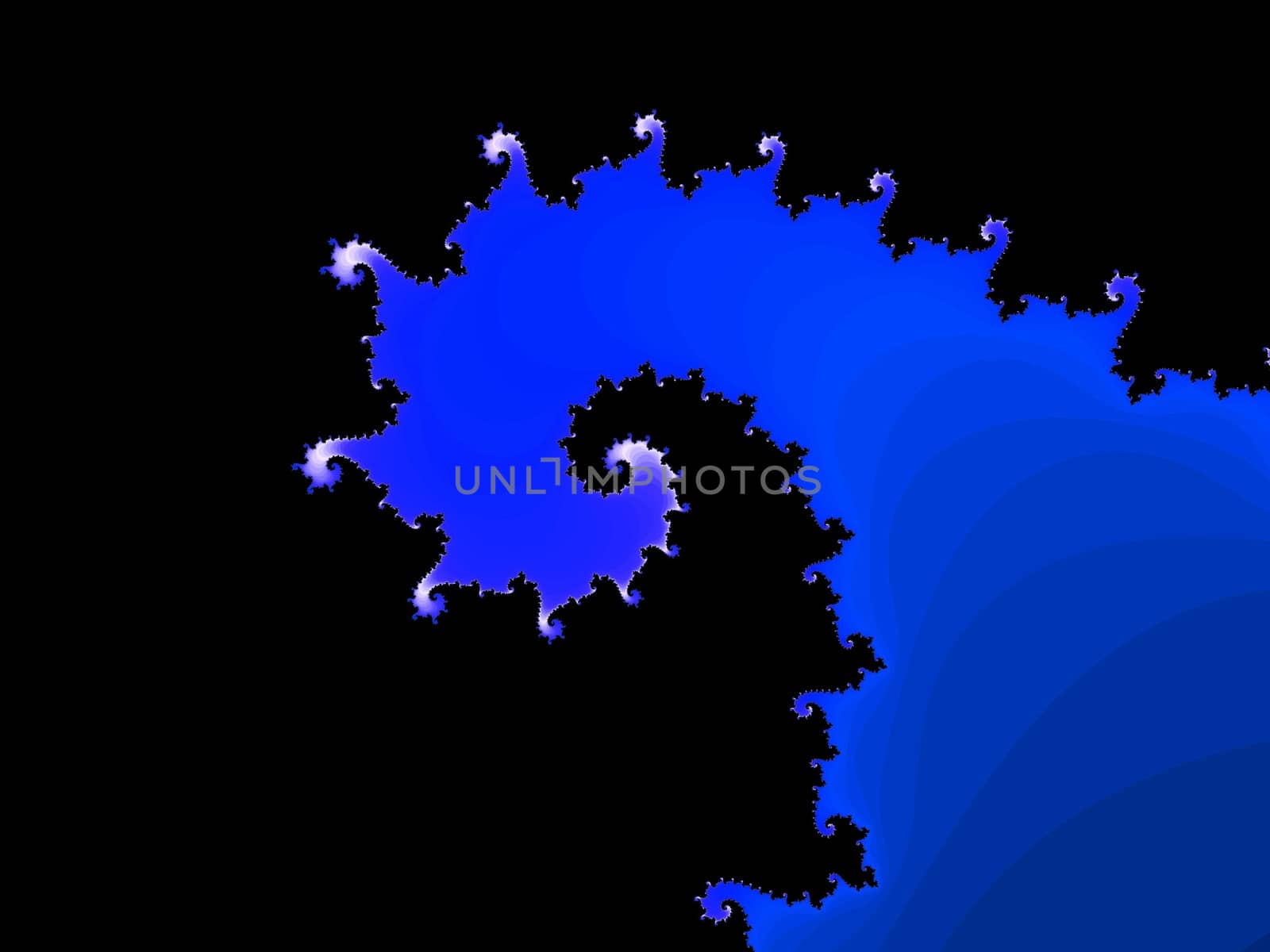 Digital computer graphic - rendering. Patterned fractal background in a blue colors for design.