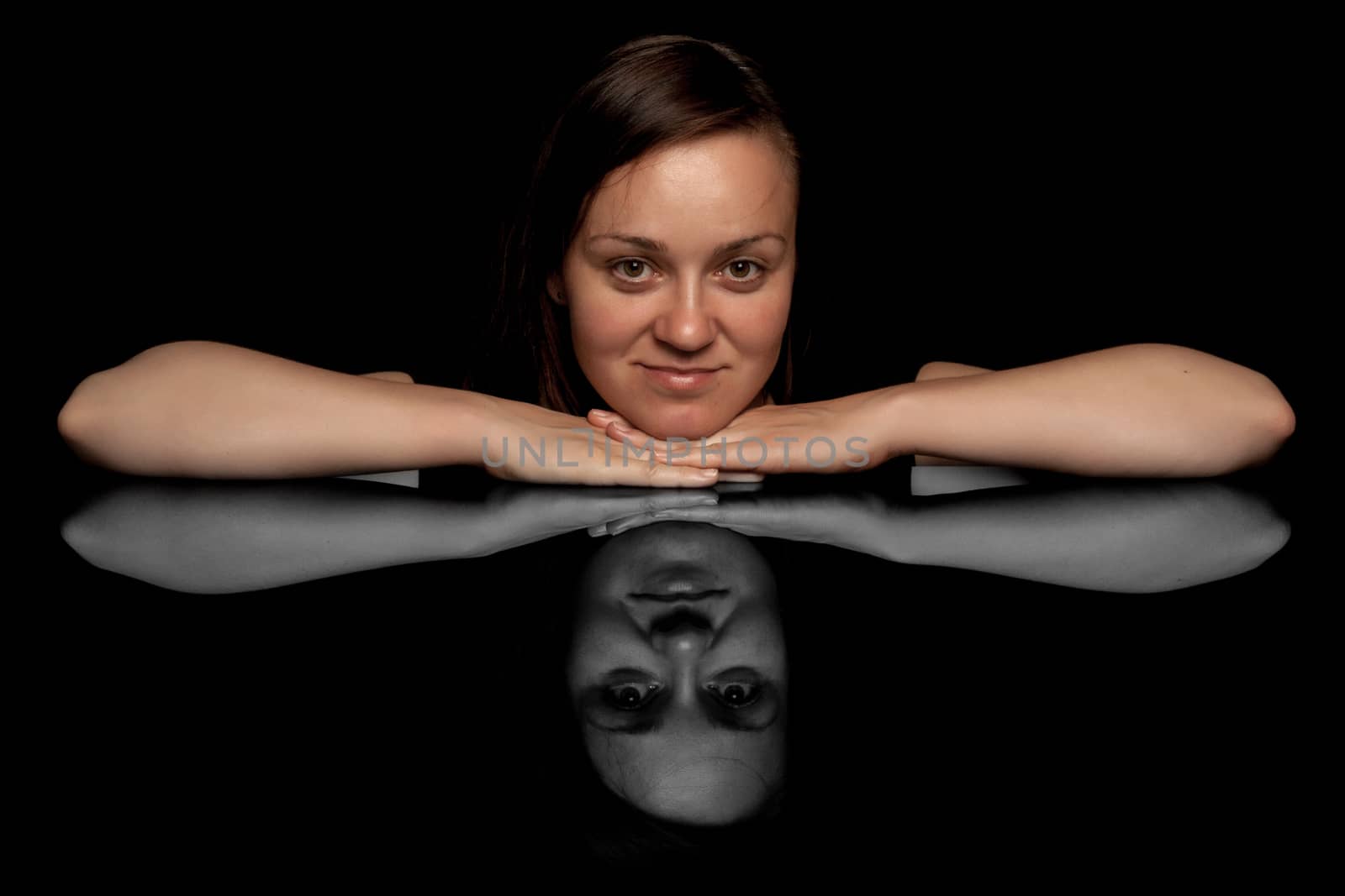 portrait of a woman with grey reflection