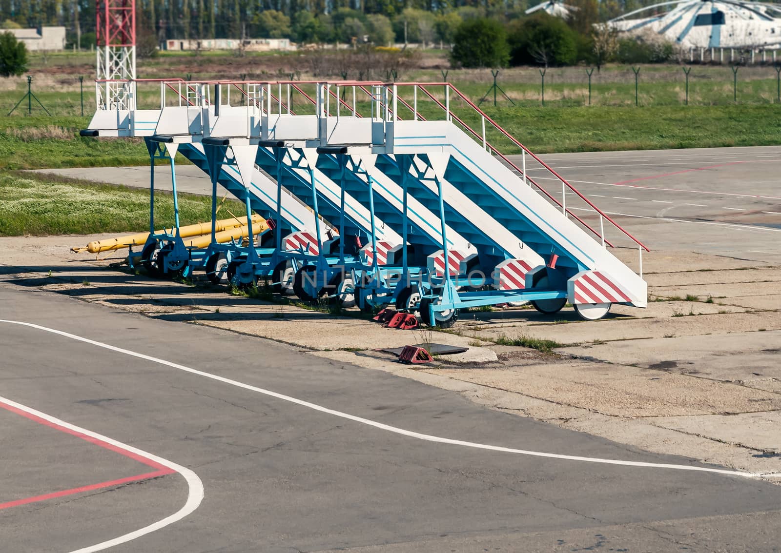 Old gangway for airplanes