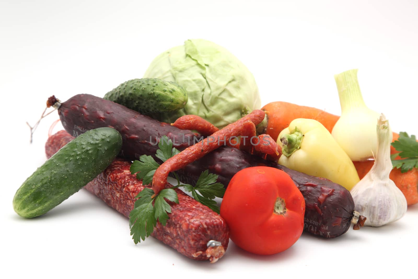 ingredients for food isolated on white background