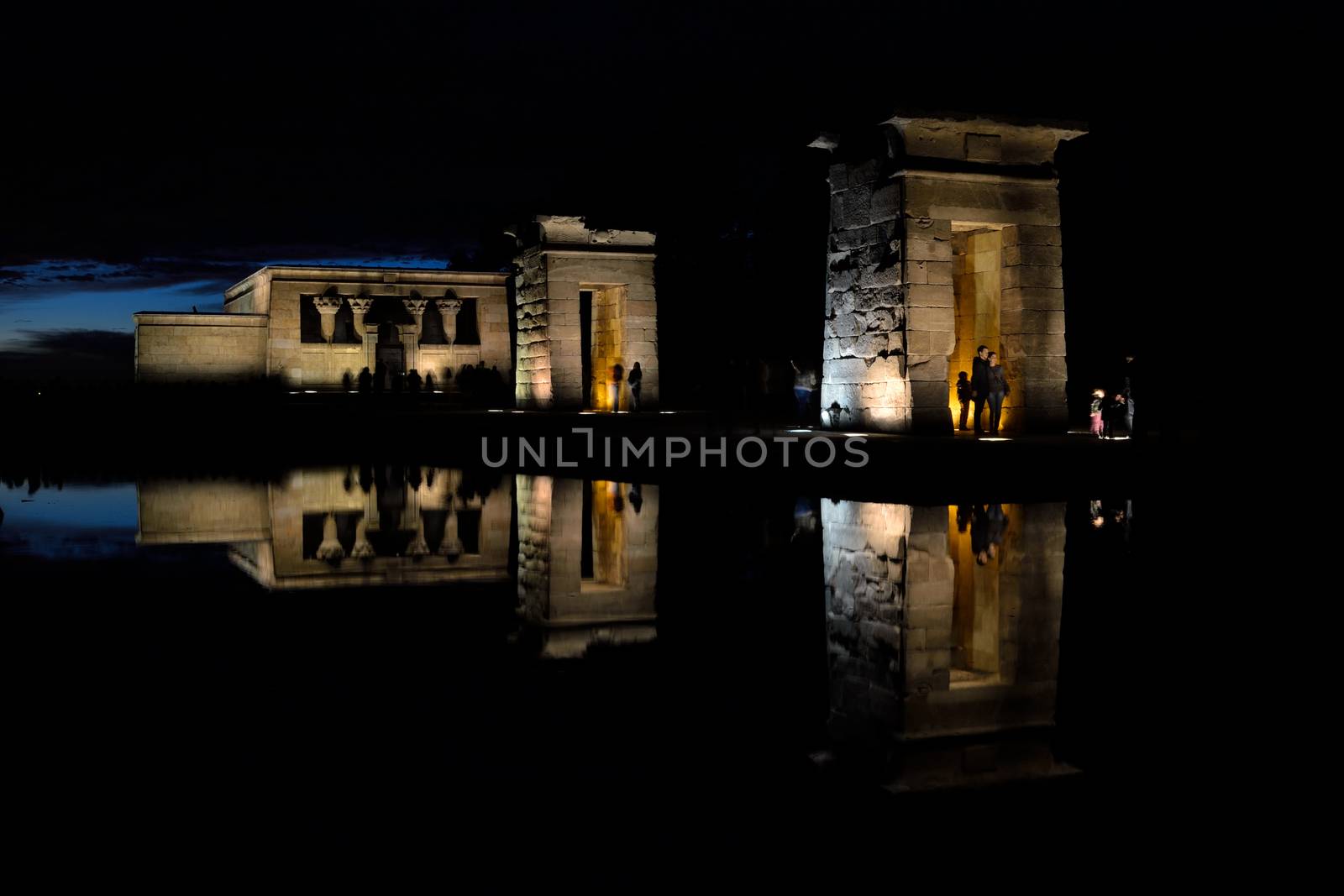 Debod temple by night, Madrid, Spain by ncuisinier