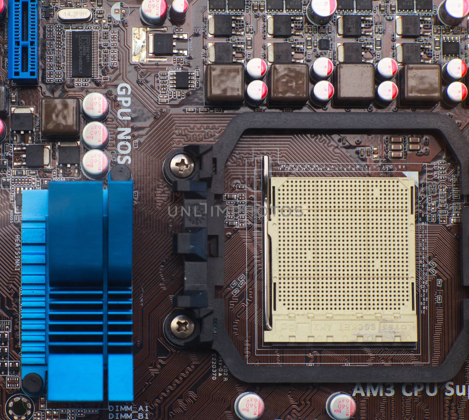 Close up of circuit board of the computer