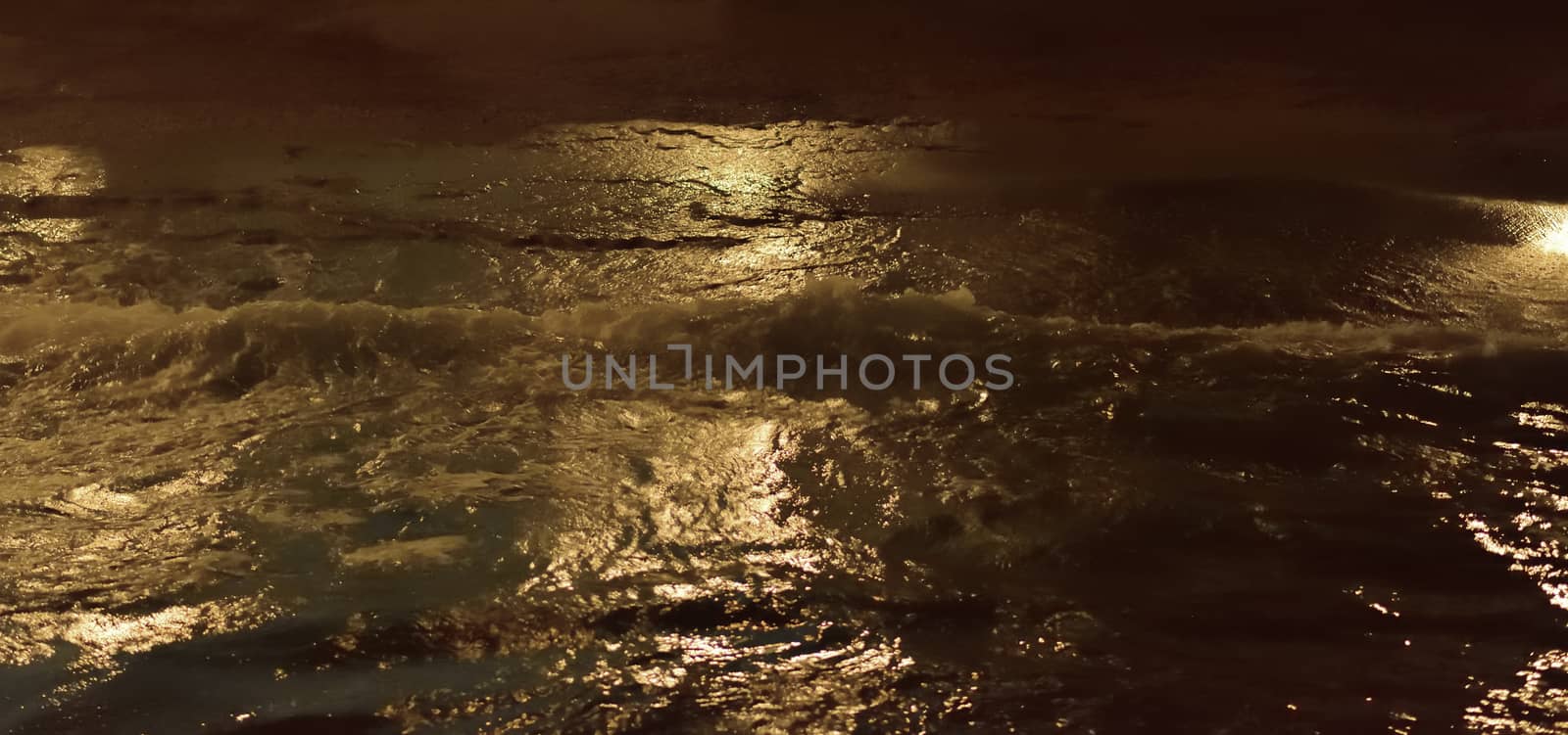 Night sea water close up by cherezoff