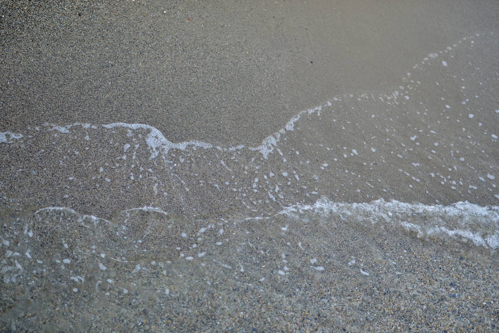 Seawater on the sandy beach. Natural background