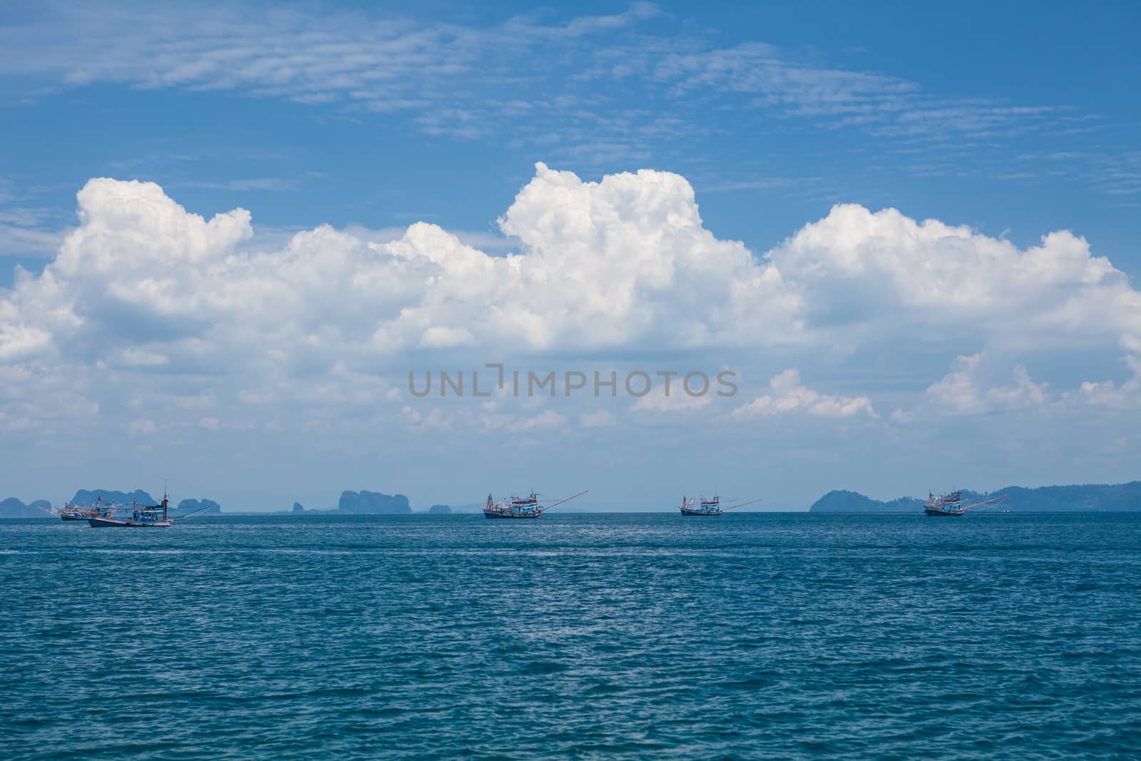 Boat on the sea in Southern of Thailand