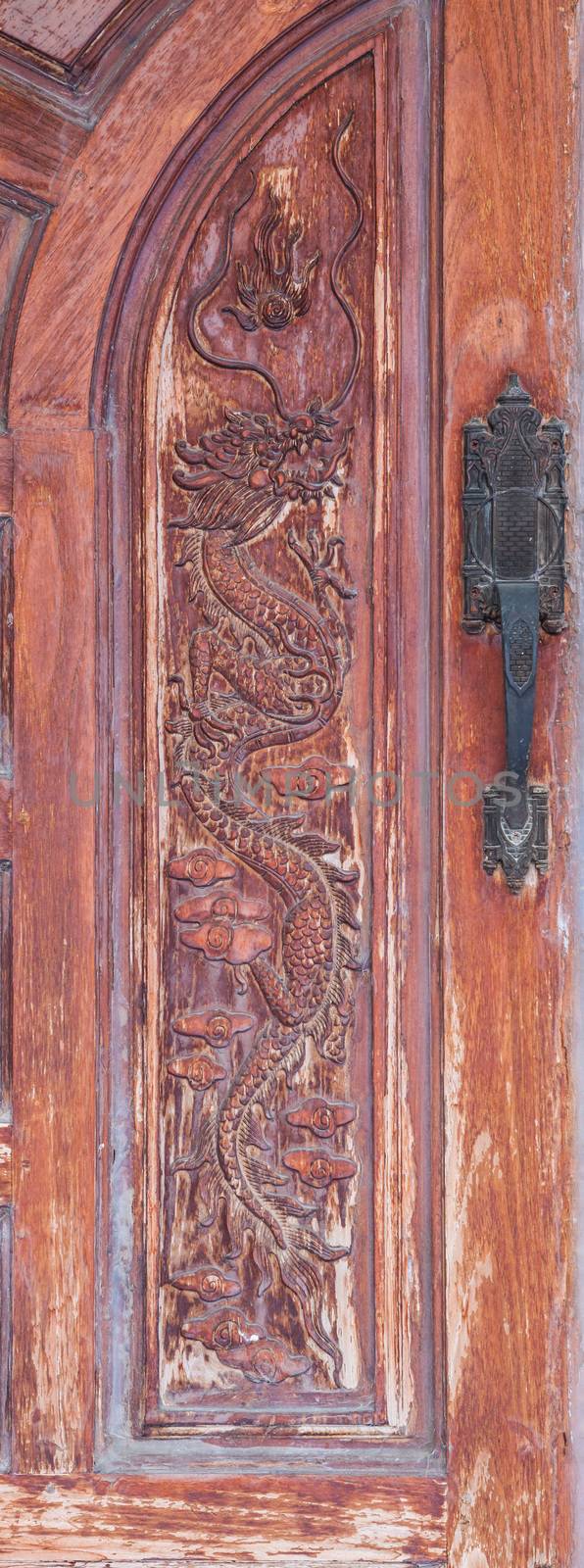 old vintage classic wood furniture door handle
