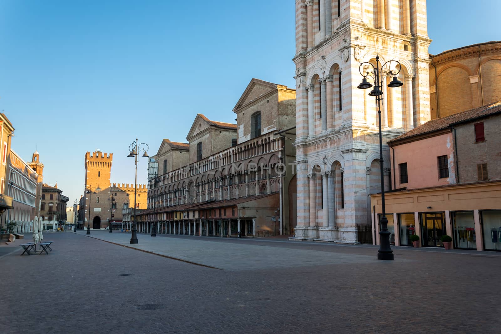 Downtown of Ferrara, Trento and Trieste square