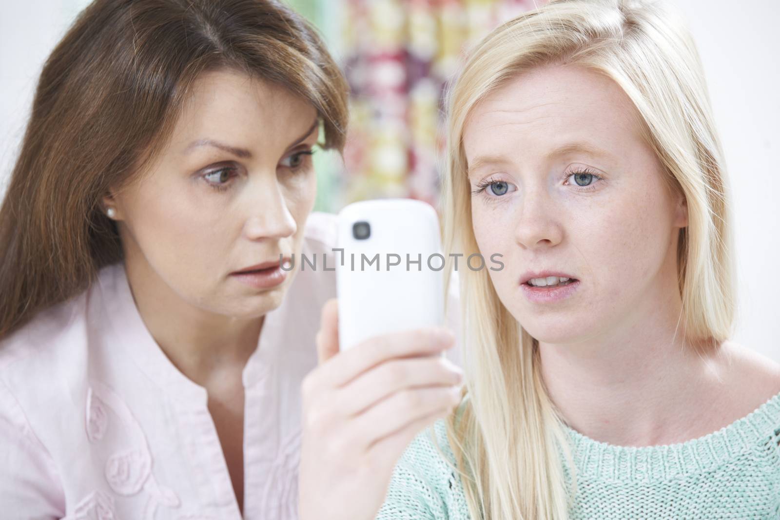 Mother Comforting Daughter Being Bullied By Text Message by HighwayStarz