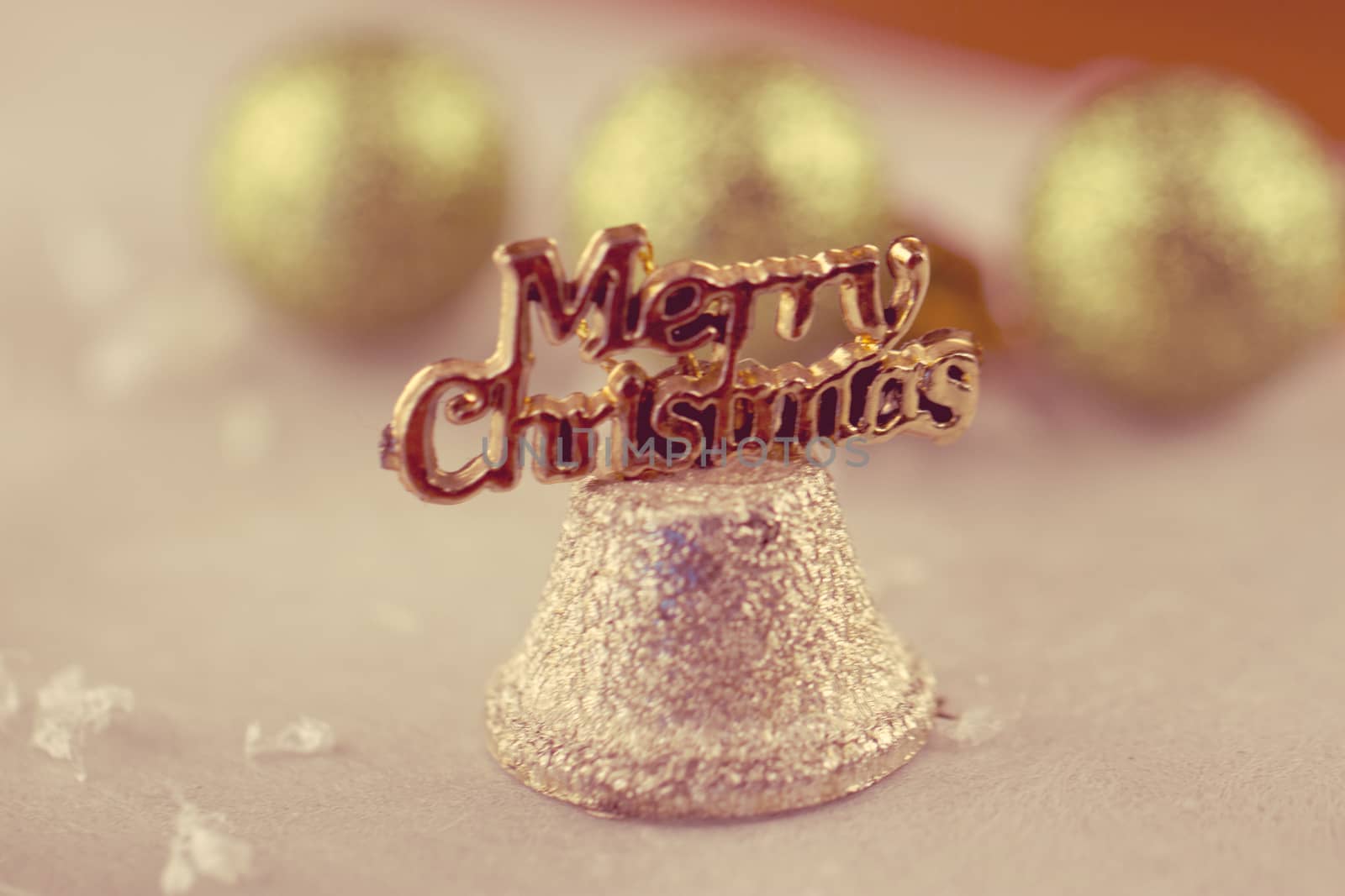 Christmas decoration with two bells isolated on white