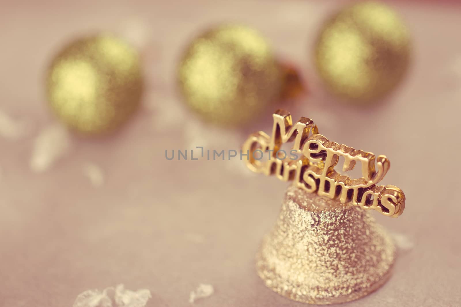 Christmas decoration with two bells isolated on white