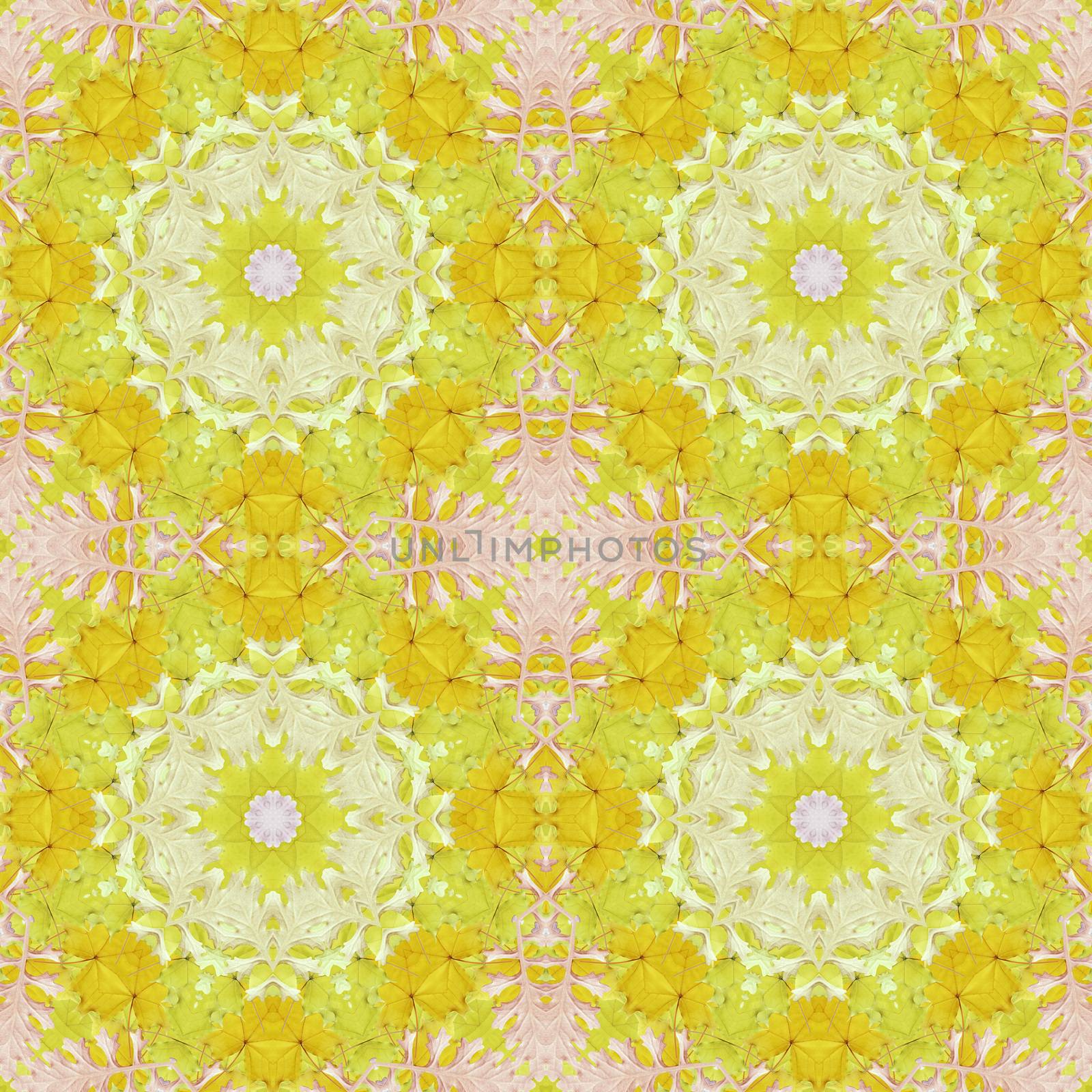 Artistic background, abstract seamless floral pattern with colorful leaves of plants
