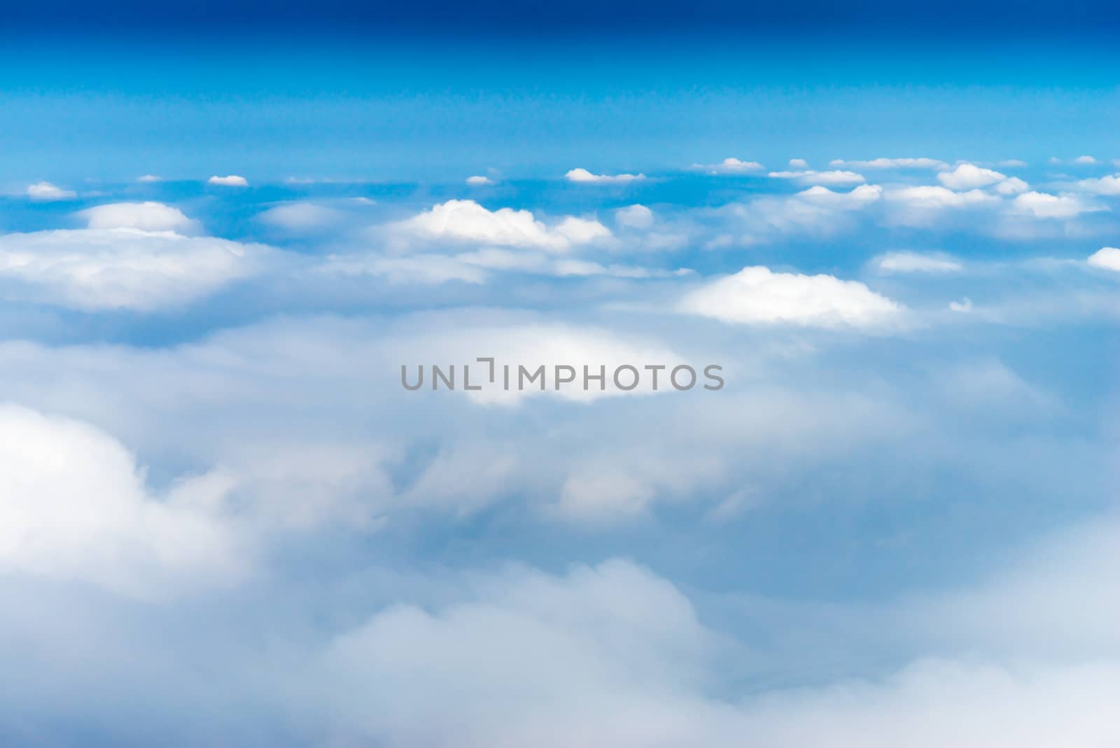 Above the sky, view from airplane, Horizontal Shot