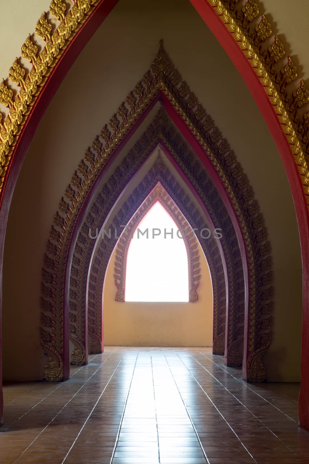 Door of temple to window