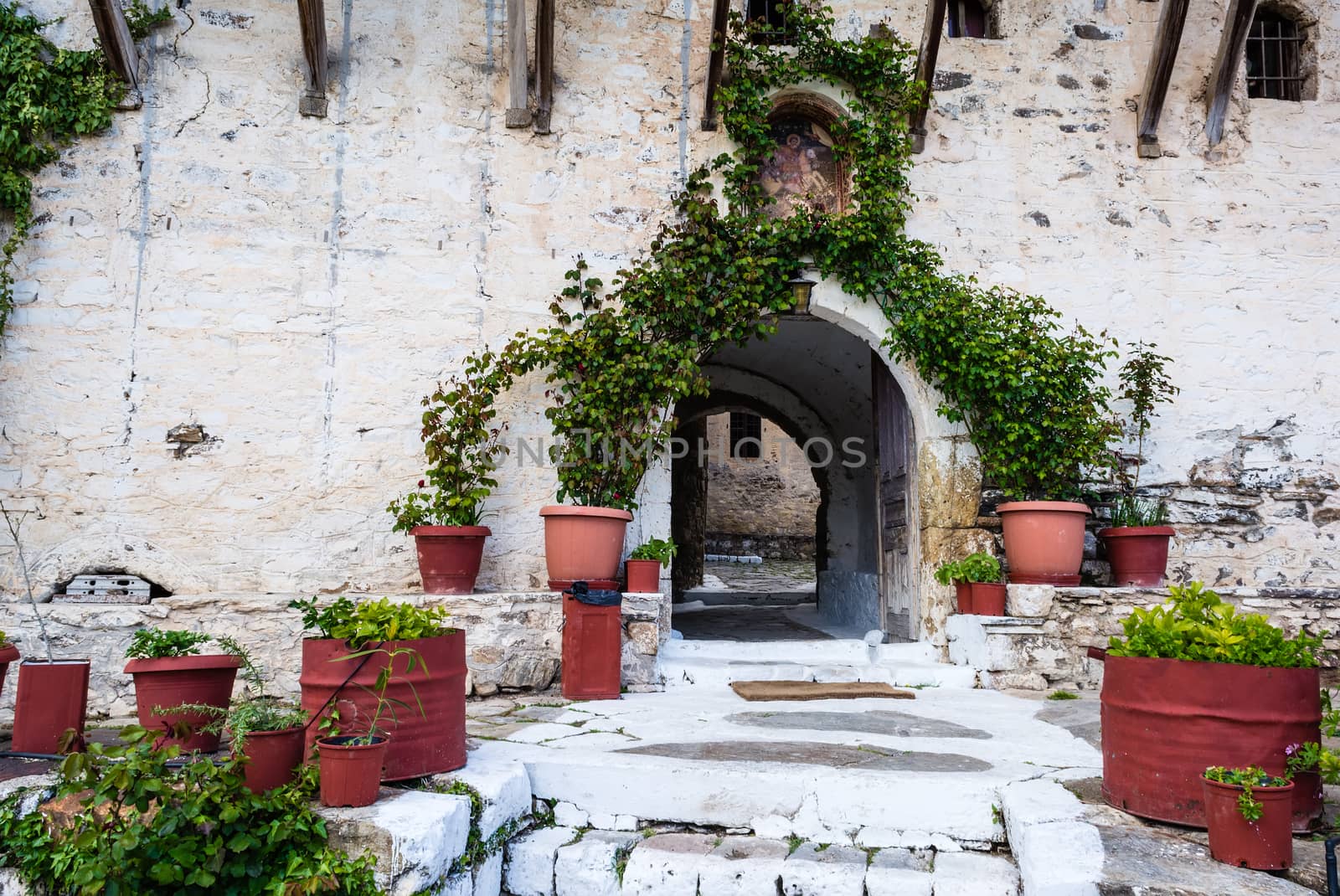 Entry of Saint George monastery at Greece