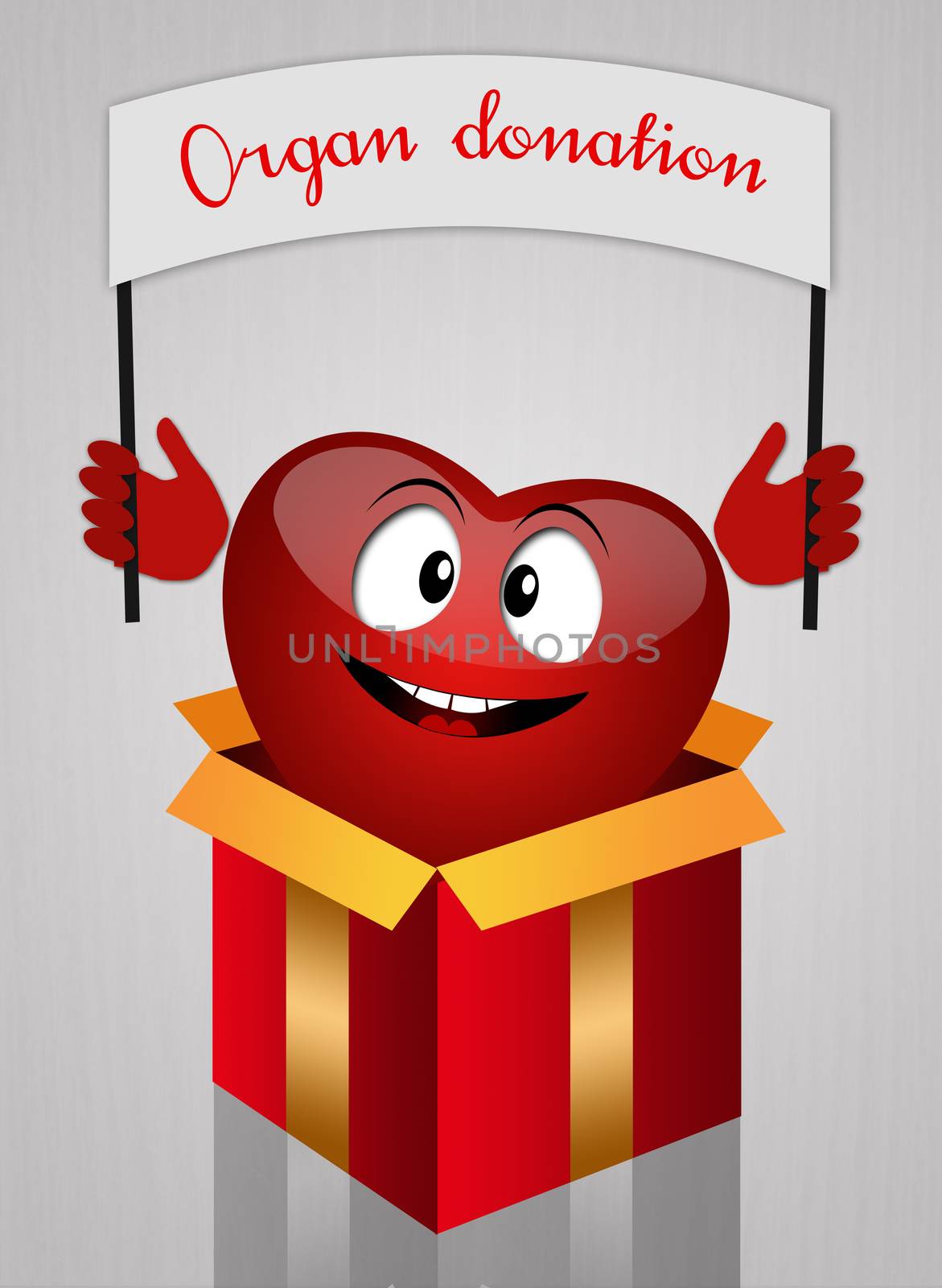 illustration of Funny heart for organ donation