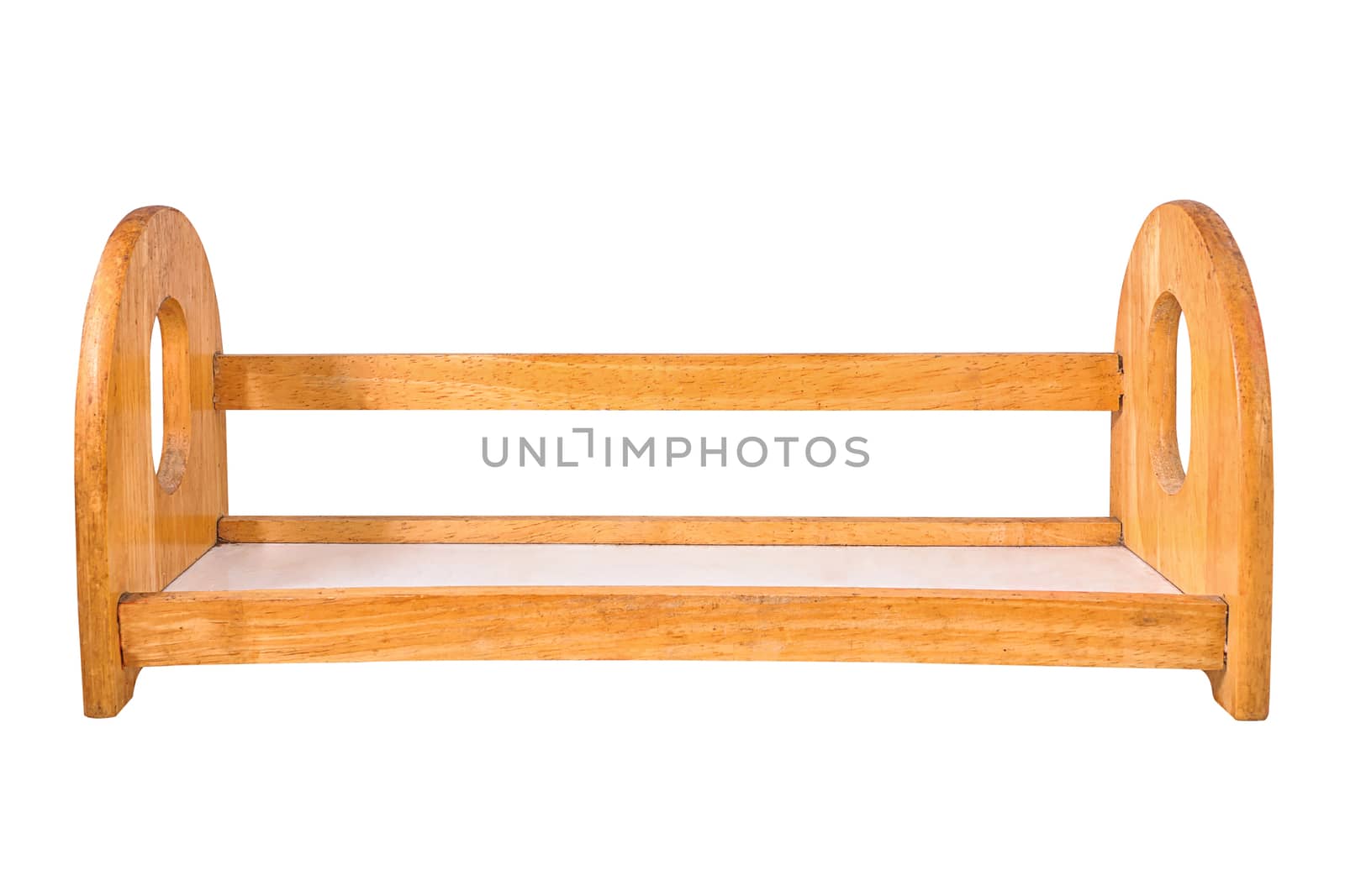 Wooden rack isolated on white background with clipping path