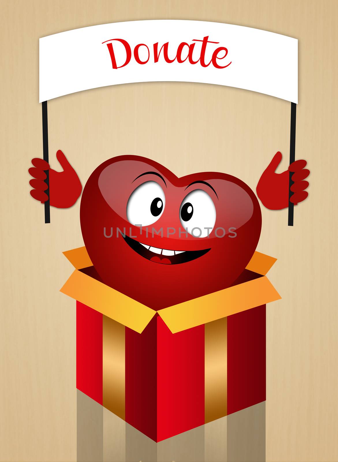 illustration of a Funny heart for organ donation