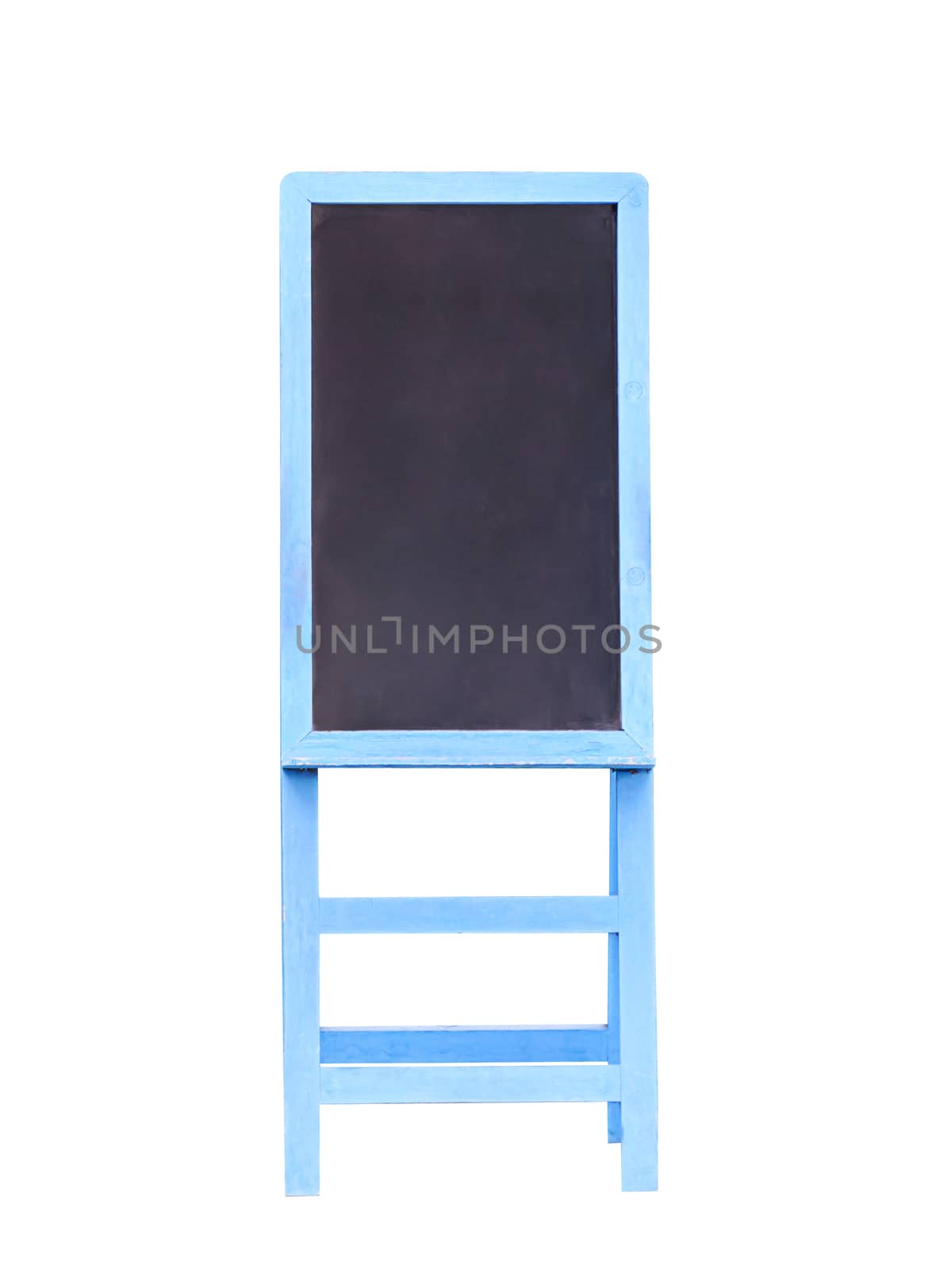 Empty menu board stand sign isolated on white with clipping path