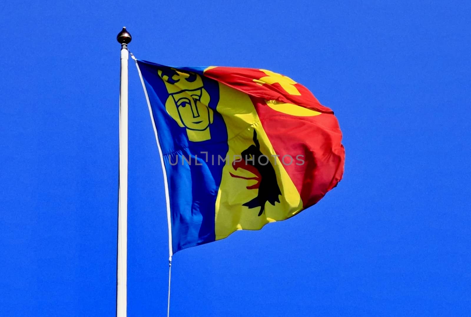 the flag with the emblem of Stockholm