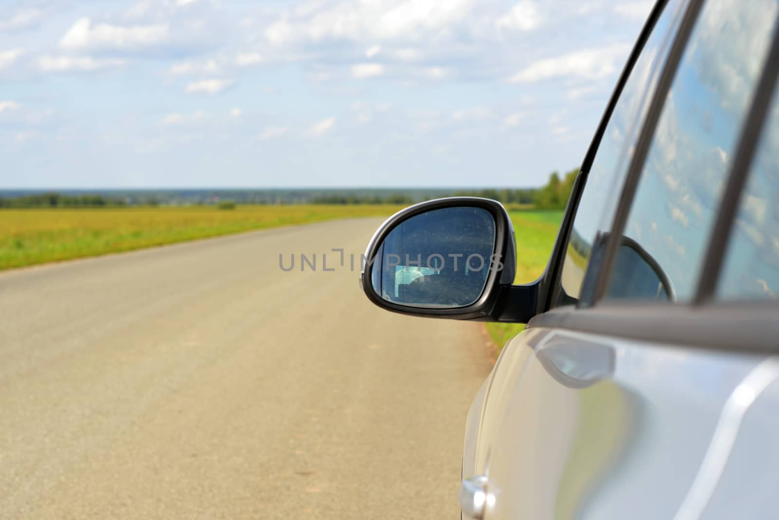 View on car mirror by cherezoff