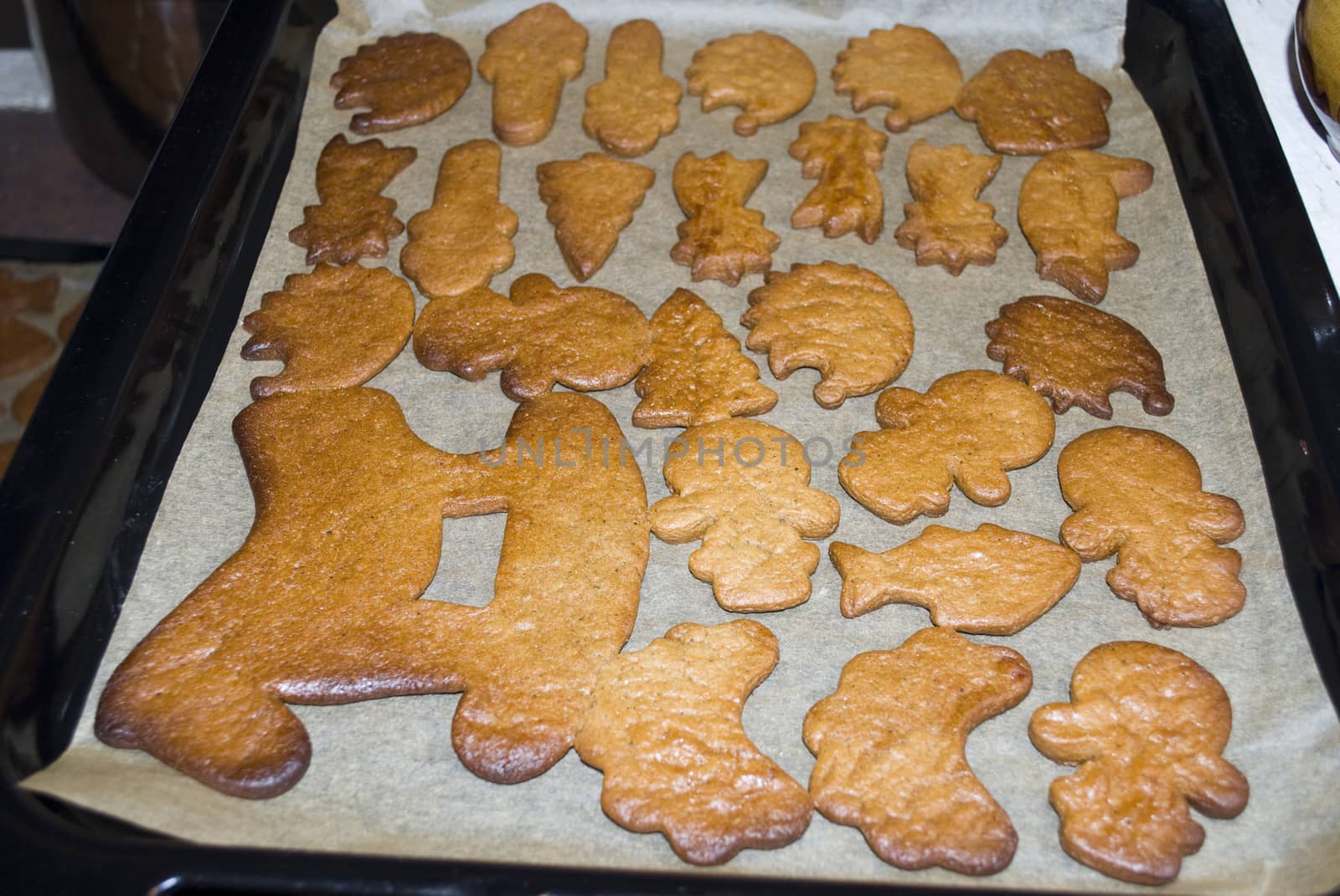 baking of christmas gingerbreads