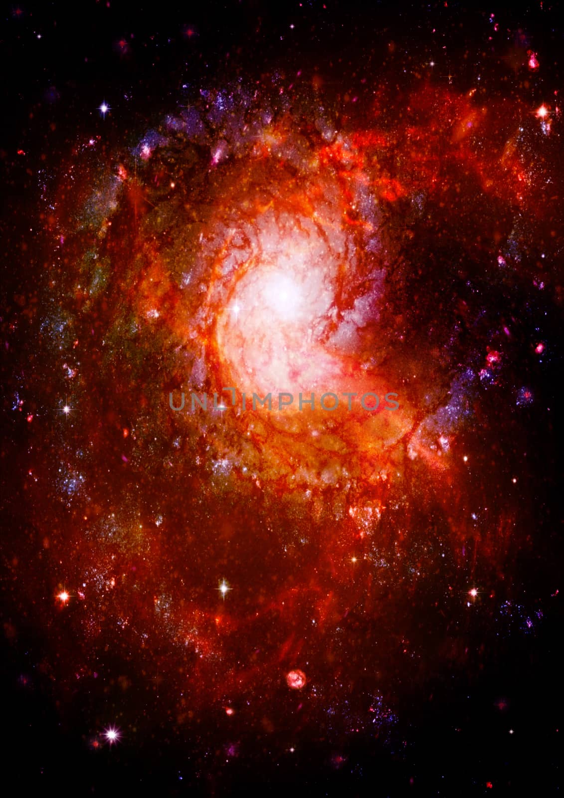 Far being shone nebula and star field against space.