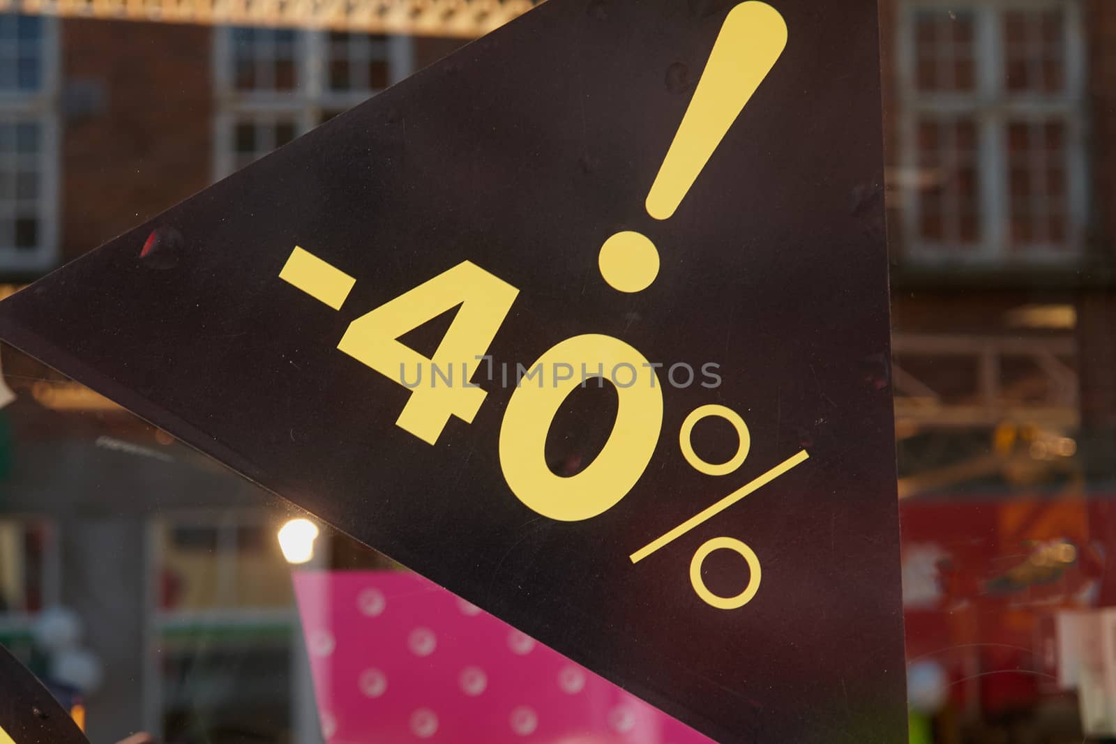 Sale special offer discount seasonal sign 40 percent off the price                               