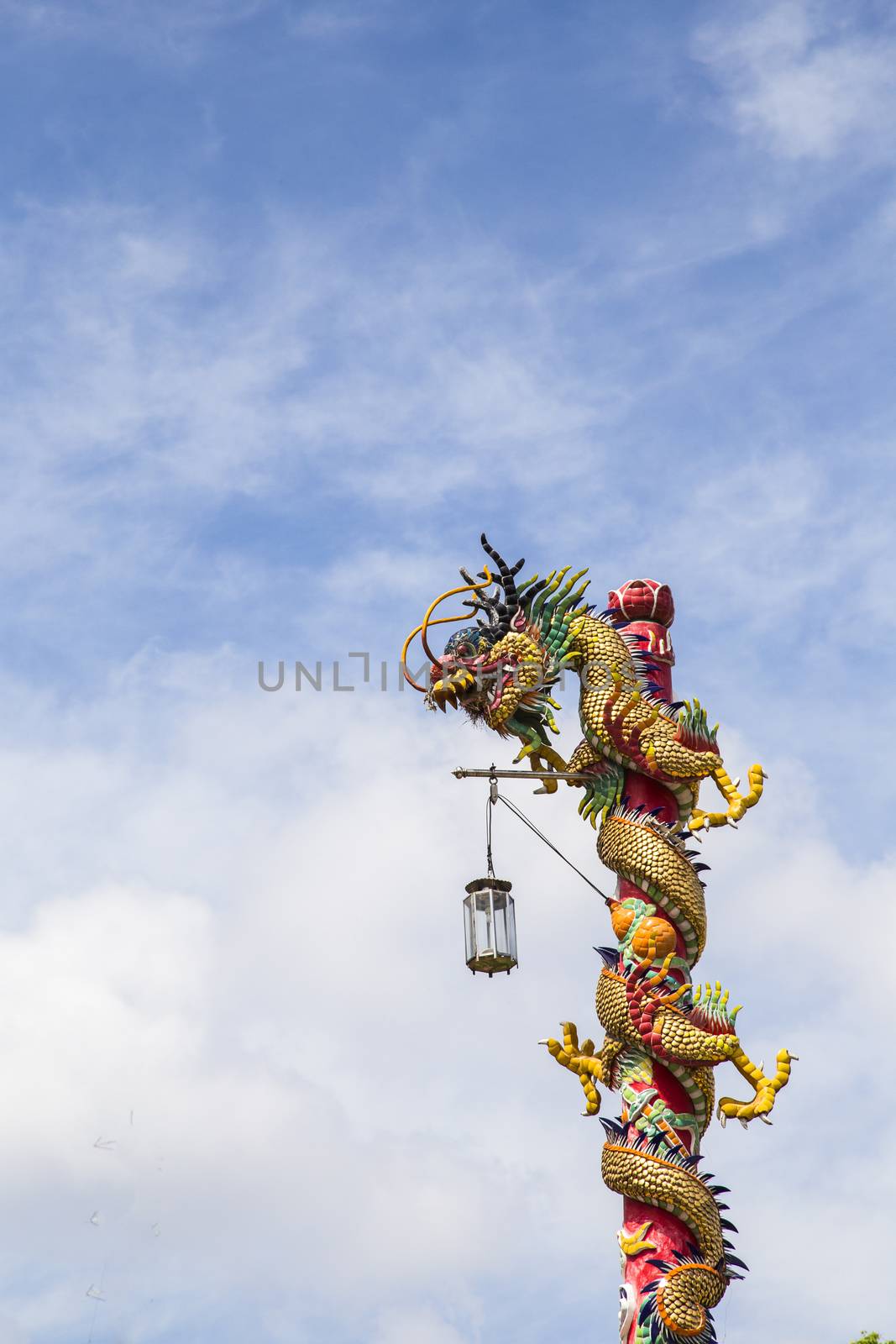 Chinese dragon on blue sky with cloud by 2nix