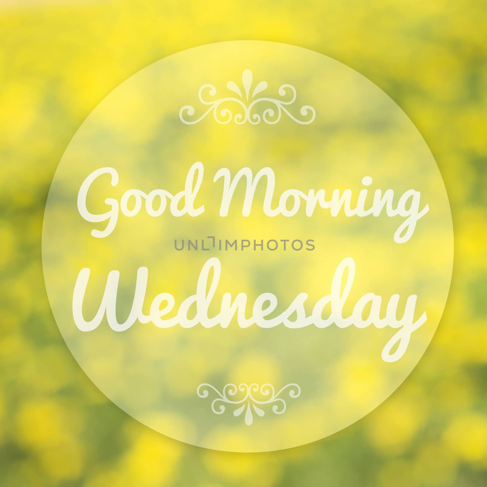 Good Morning Wednesday on blur background