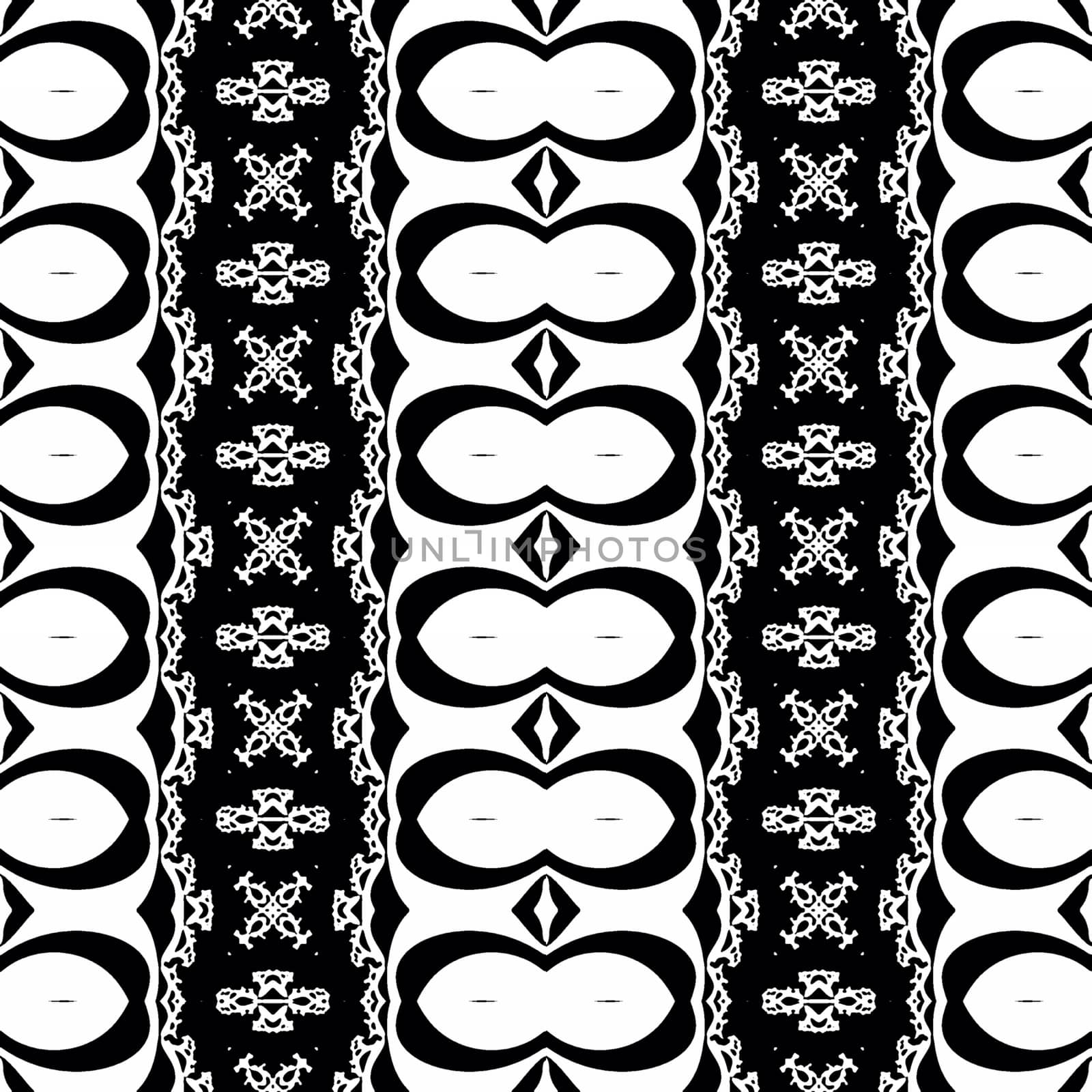 Digital computer graphic - seamless decorative ornament in a black - white colors for design.
