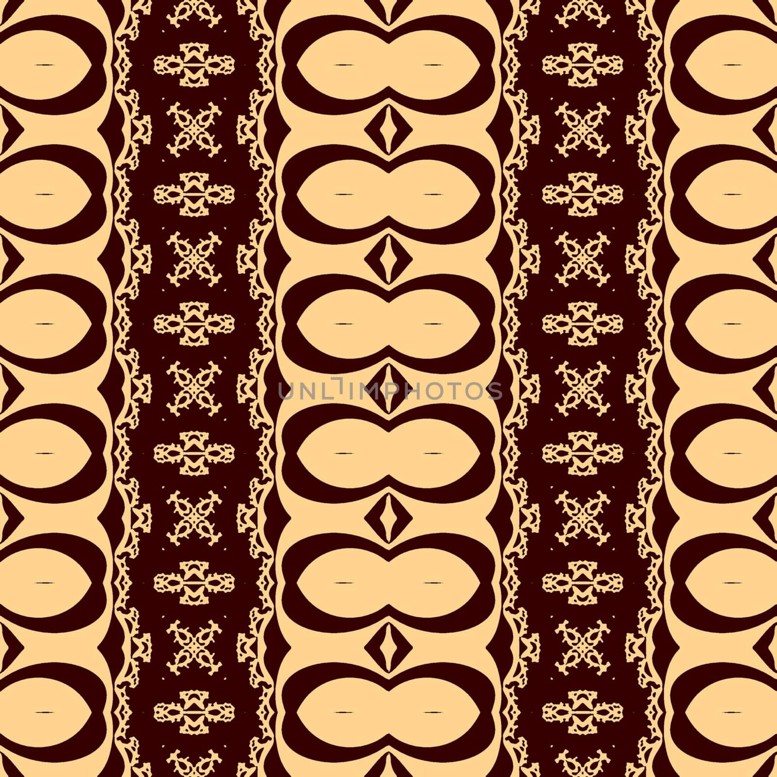 Digital computer graphic - seamless decorative ornament in a Brown colors for design.