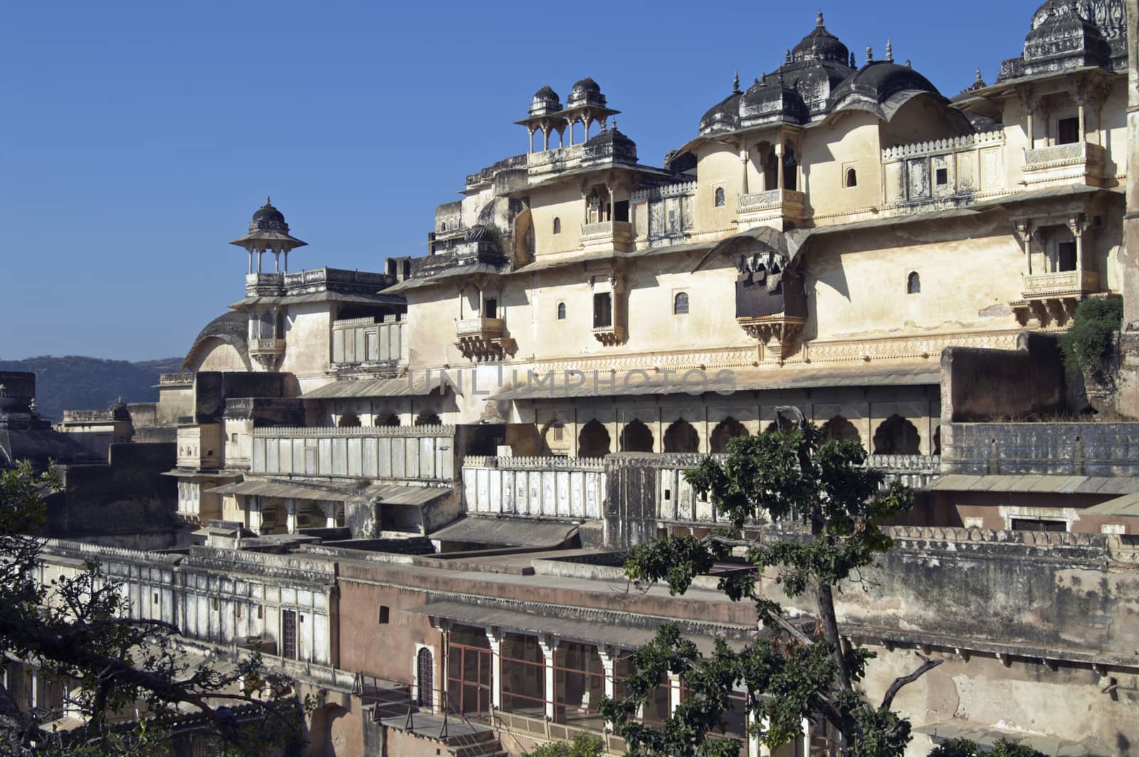 Bundi Palace. Large derelict building in Rajput style. Rajasthan, India