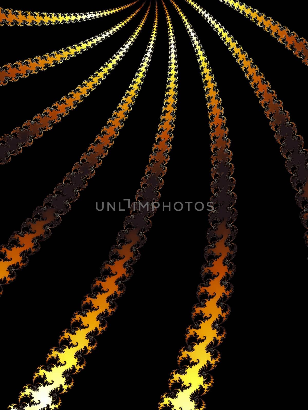 Digital computer graphic - rendering. Patterned fractal background with spiral for design.