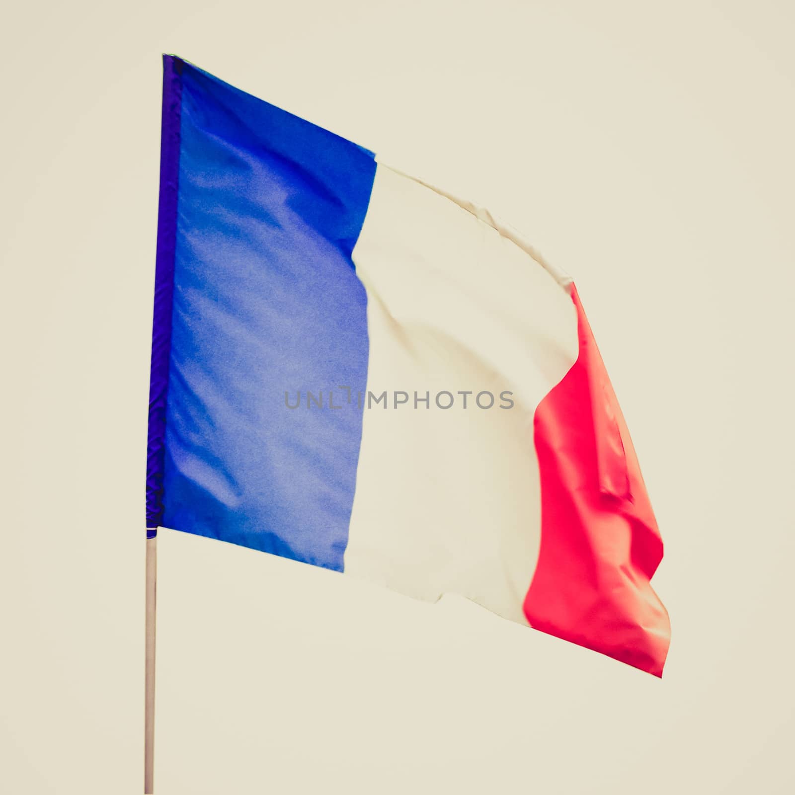 Vintage retro looking France flag picture