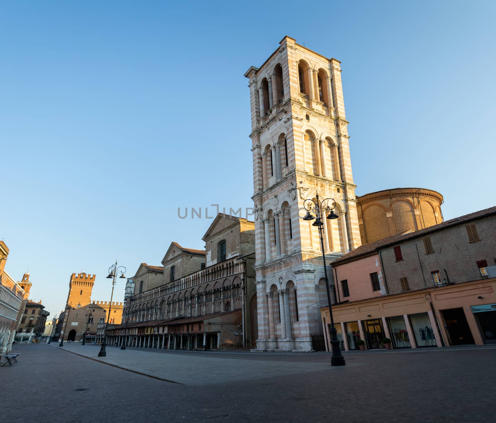 Downtown of Ferrara, Trento and Trieste square