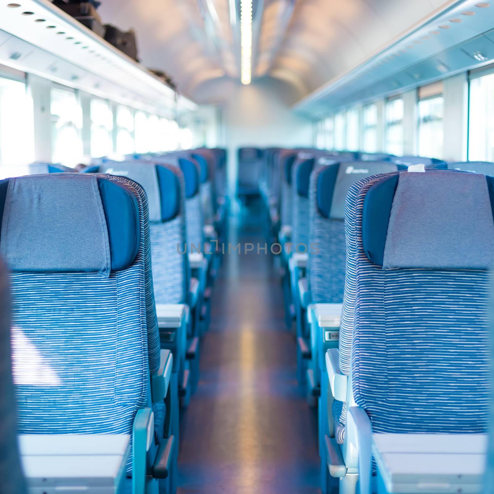 Blue train interior by kasto