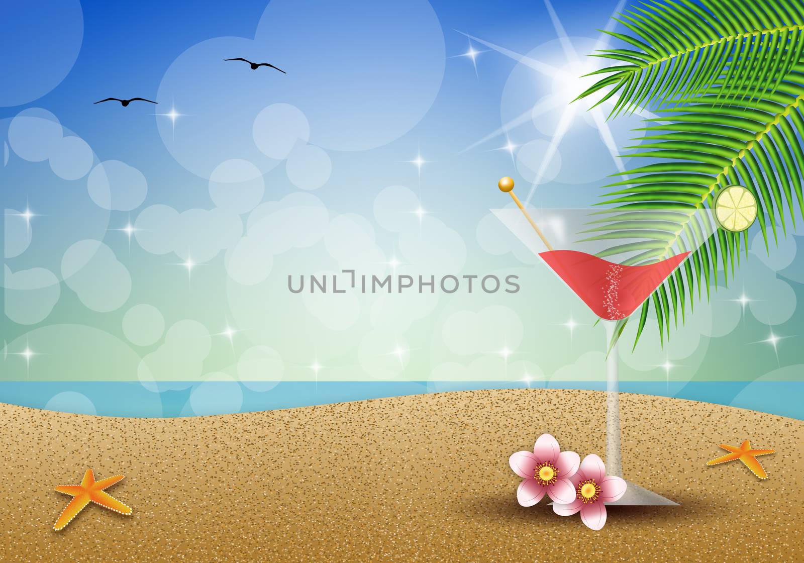 Cocktail on the beach by sognolucido