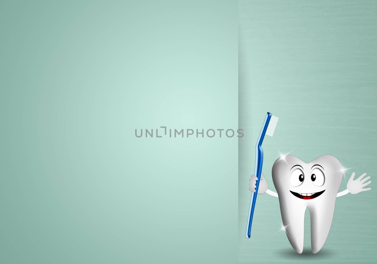 Tooth with toothbrush by sognolucido