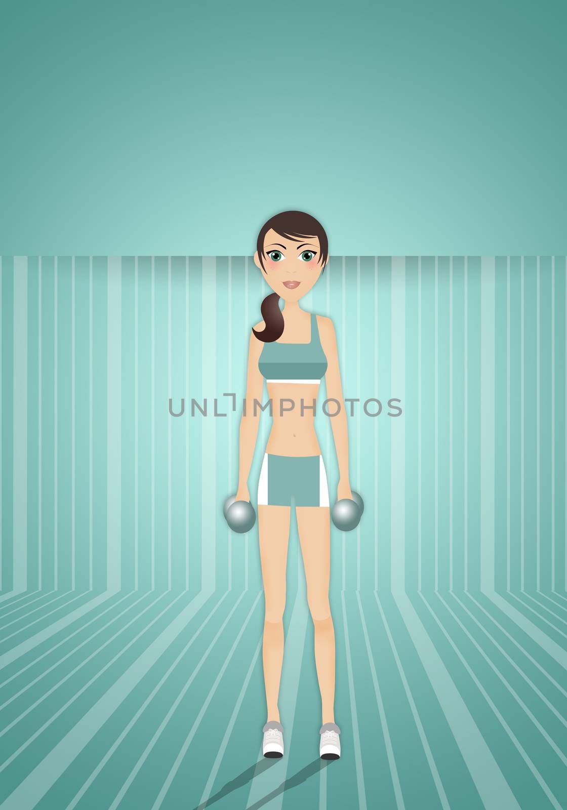 Woman doing fitness by sognolucido