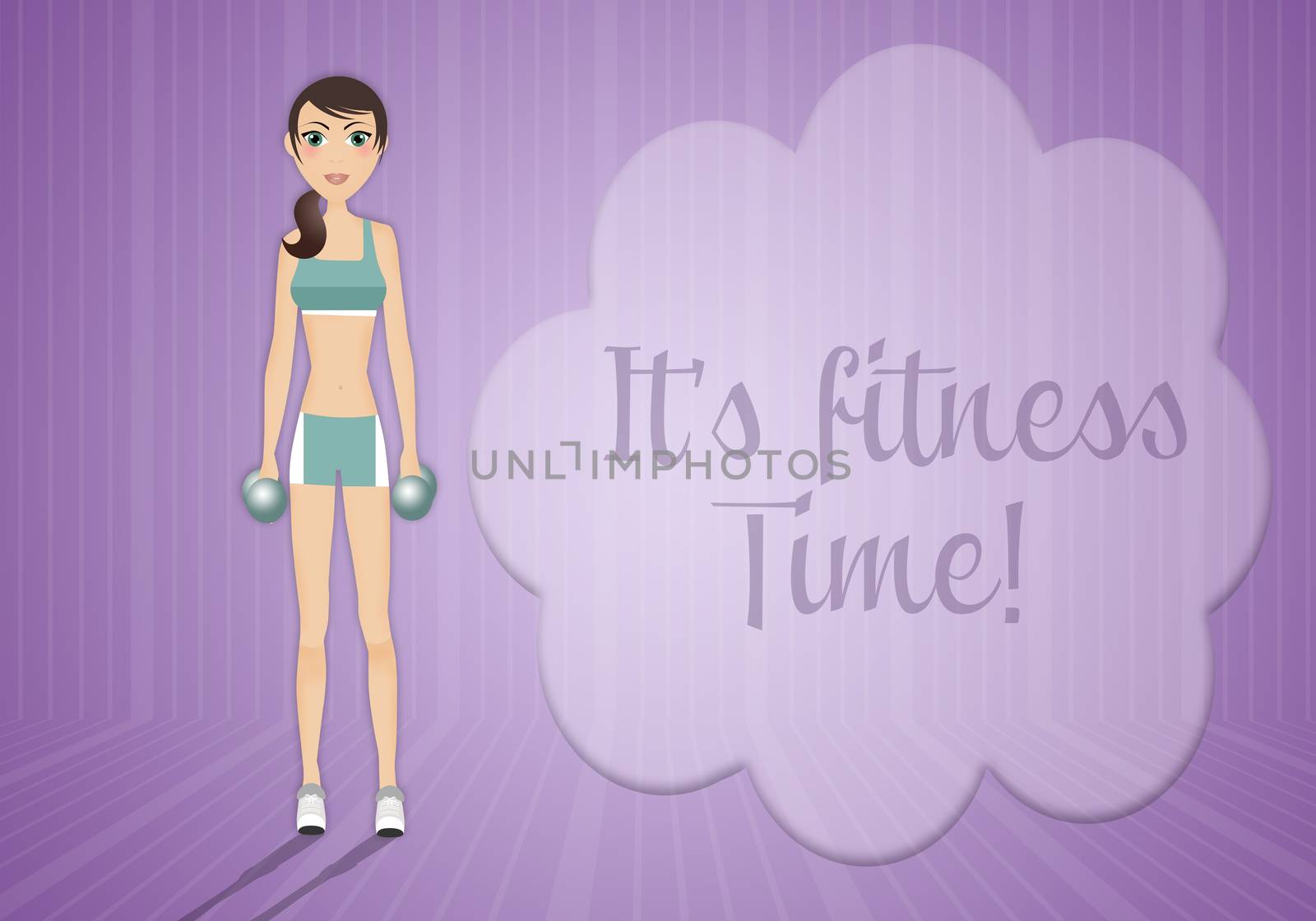 illustration of a woman doing fitness