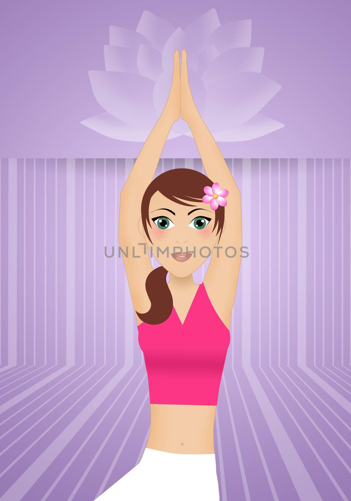 illustration of Woman in yoga meditation
