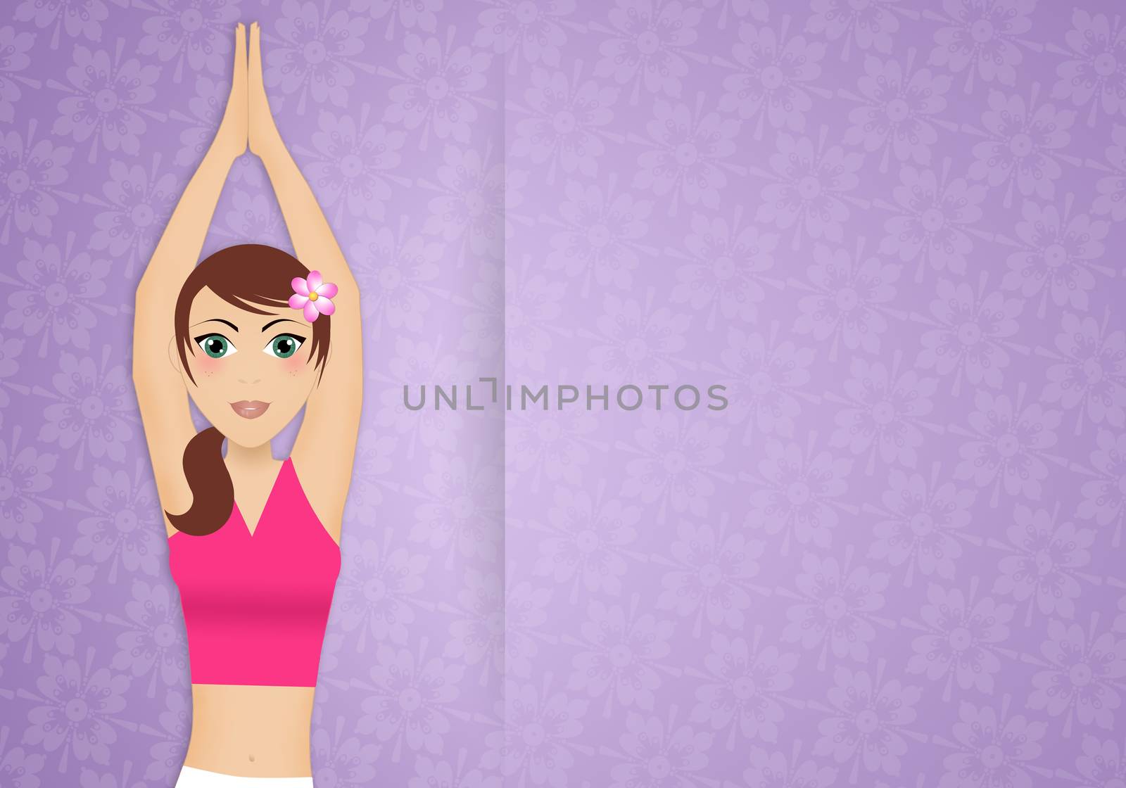 illustration of Woman in yoga meditation