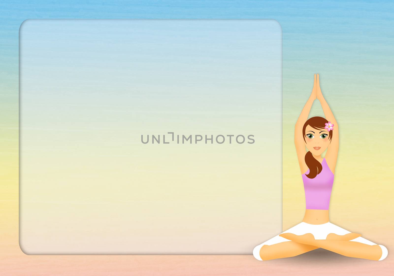 Woman in yoga pose background by sognolucido